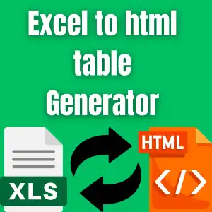 excel to html table generator